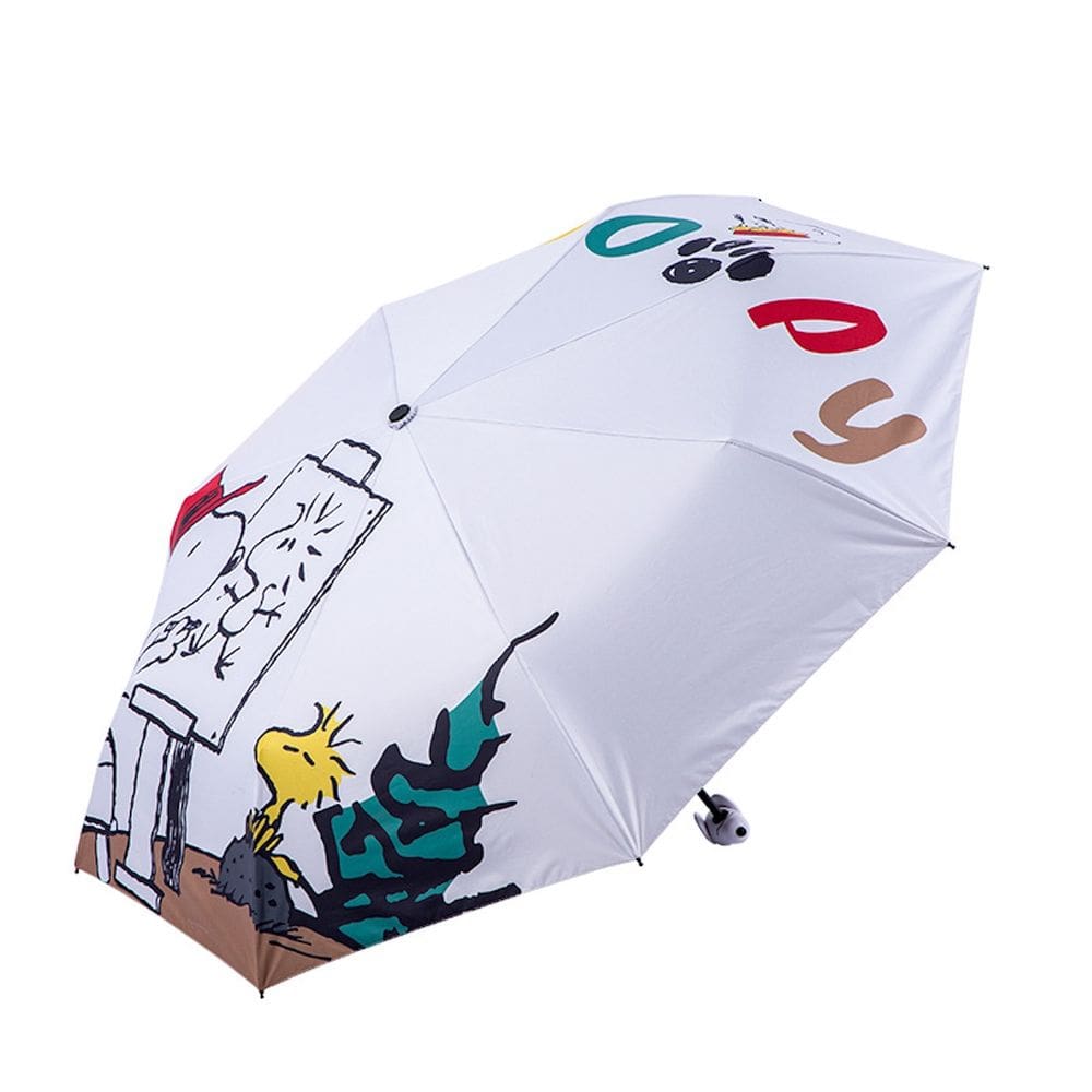 Guarda-chuva portátil à prova de vento, dobrável, leve, Snoopy Anime