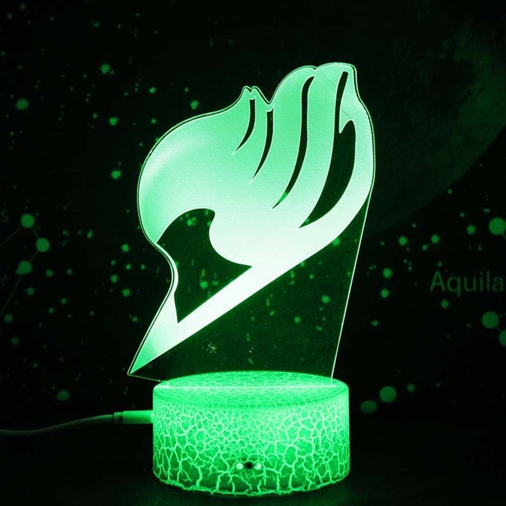 Lâmpada de decoração de anime Night Light Fairy Tails Lâmpada de ilusão 3D