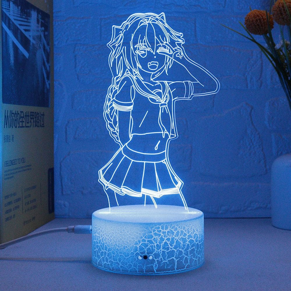 Lâmpada de luz noturna Astolfo Fate Anime 3D Illusion com base