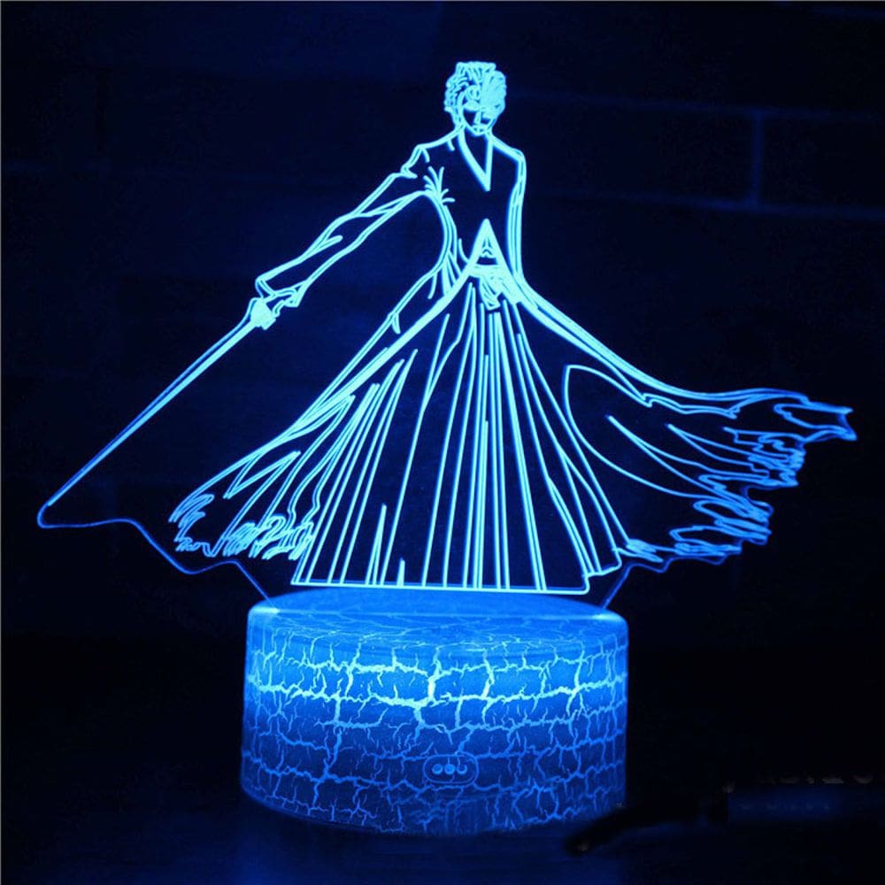 Lâmpada de ilusão 3D Night Light Bleachs Anime Decor Lamp