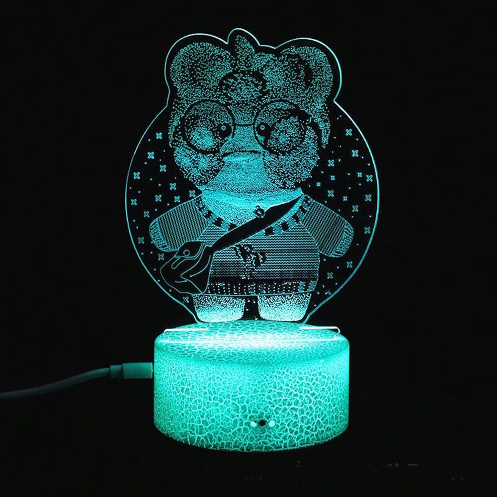 Lâmpada de luz noturna Ducks Anime Decor 3D Illusion com 7 cores