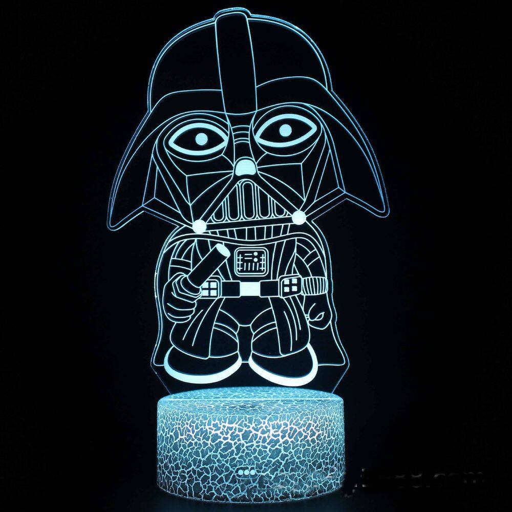 Lâmpada de luz noturna Darth Vader 3D Illusion Anime Decor