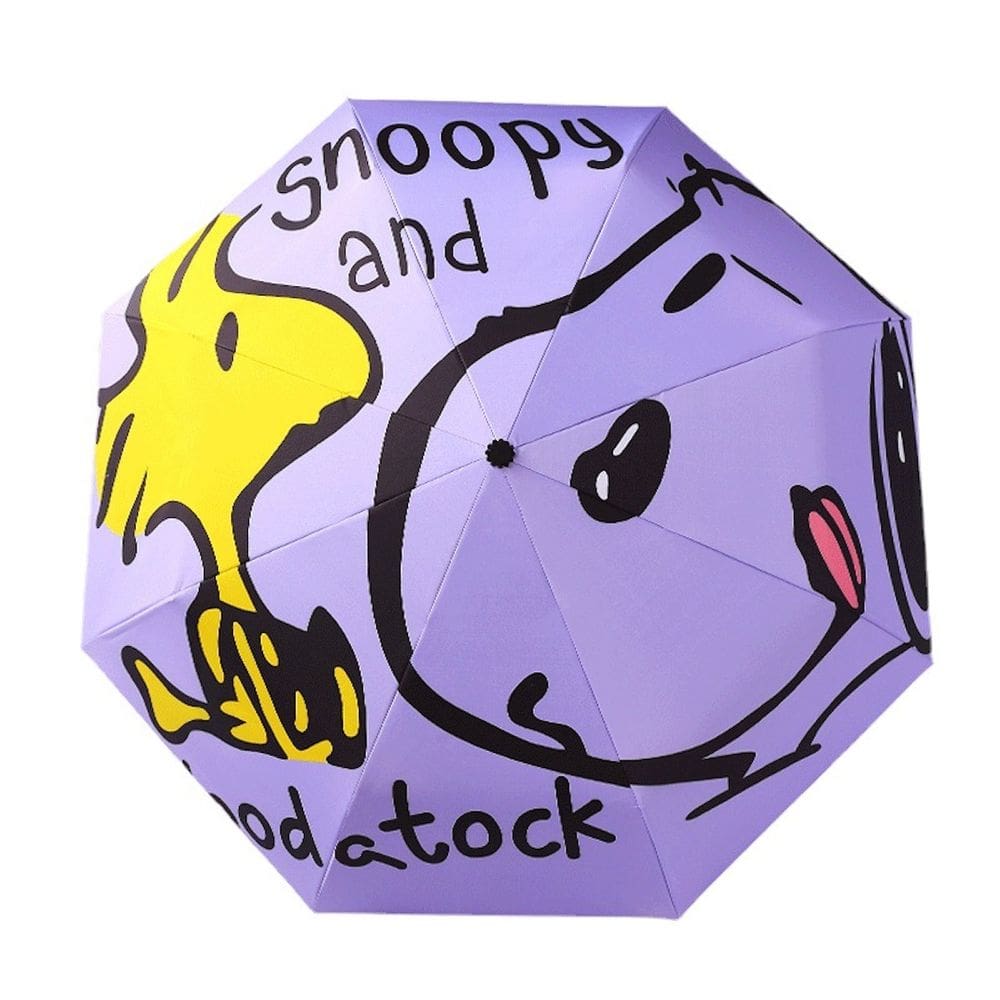 Guarda-chuva portátil à prova de vento, dobrável, leve, Snoopys Anime