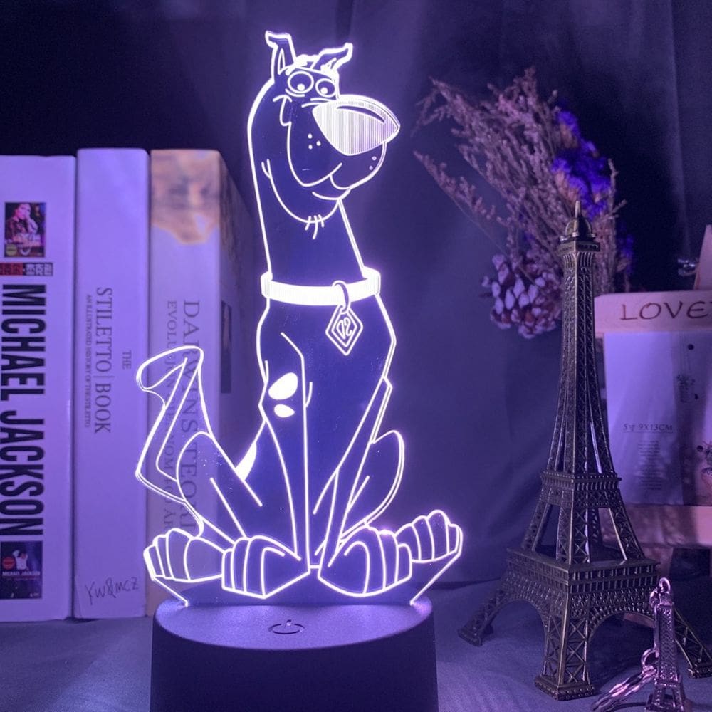 Lâmpada de decoração de anime Night Light ScoobysDoos Dog 3D Illusion