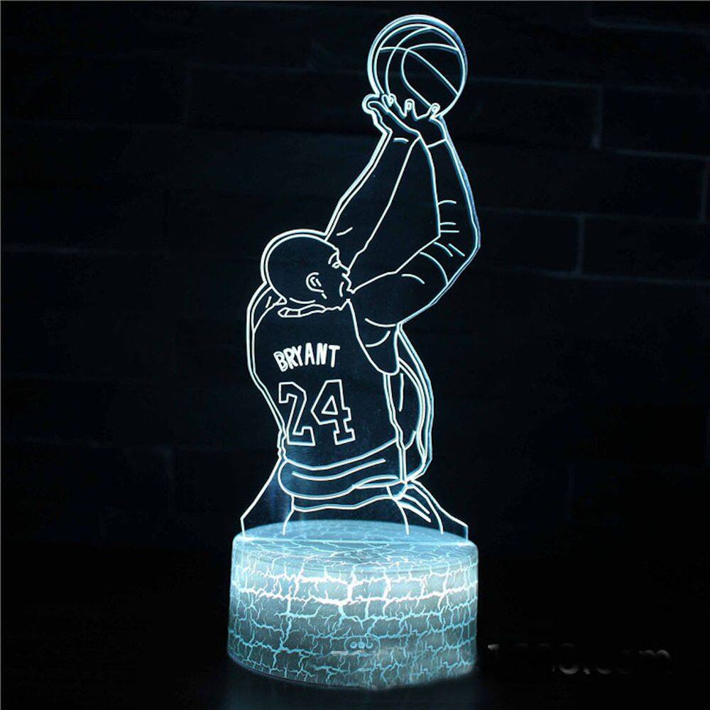 Lâmpada de ilusão 3D Night Light Kobe Bryant Anime Decor