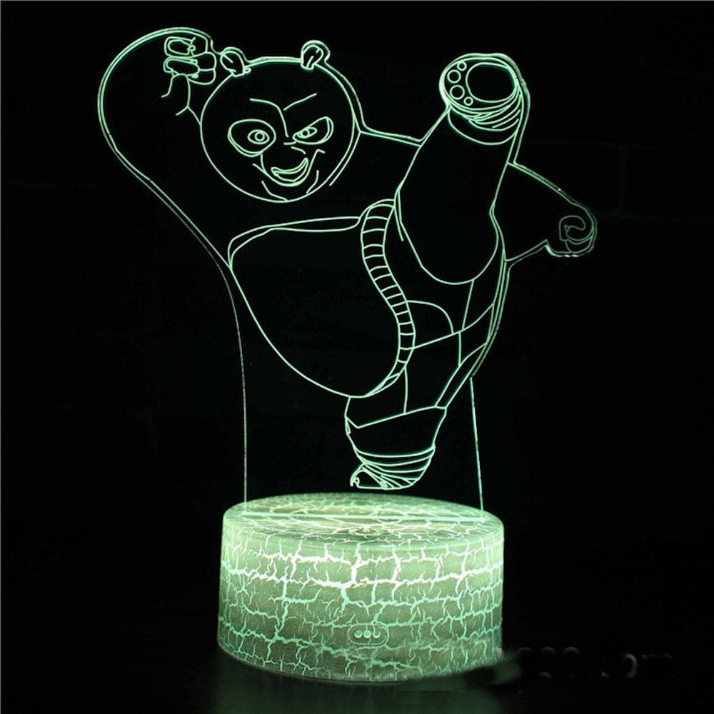 Lâmpada de luz noturna 3D Illusion Anime Decor Panda com 7 cores