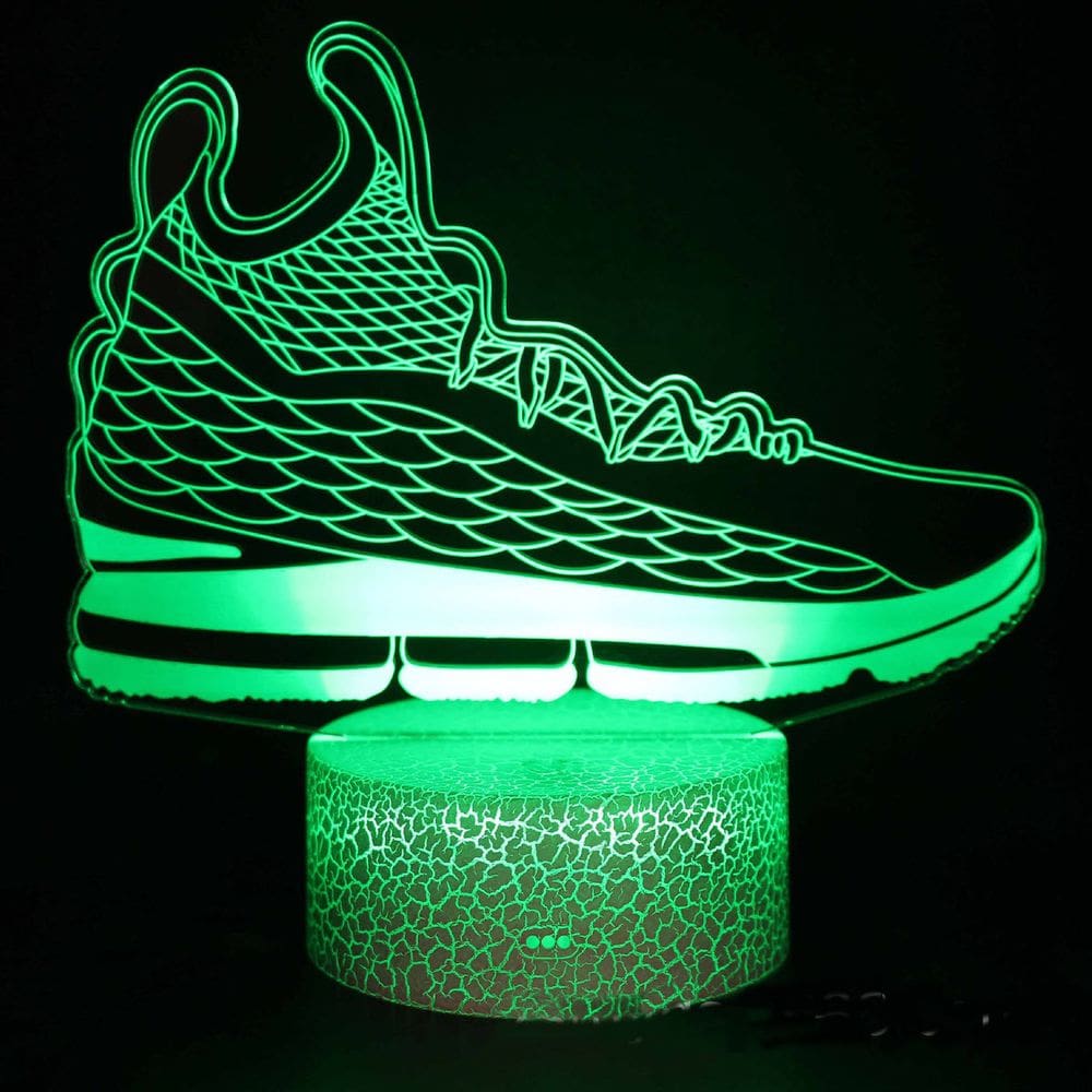 Lâmpada de ilusão 3D Night Light, sapatos esportivos, decoração de anime