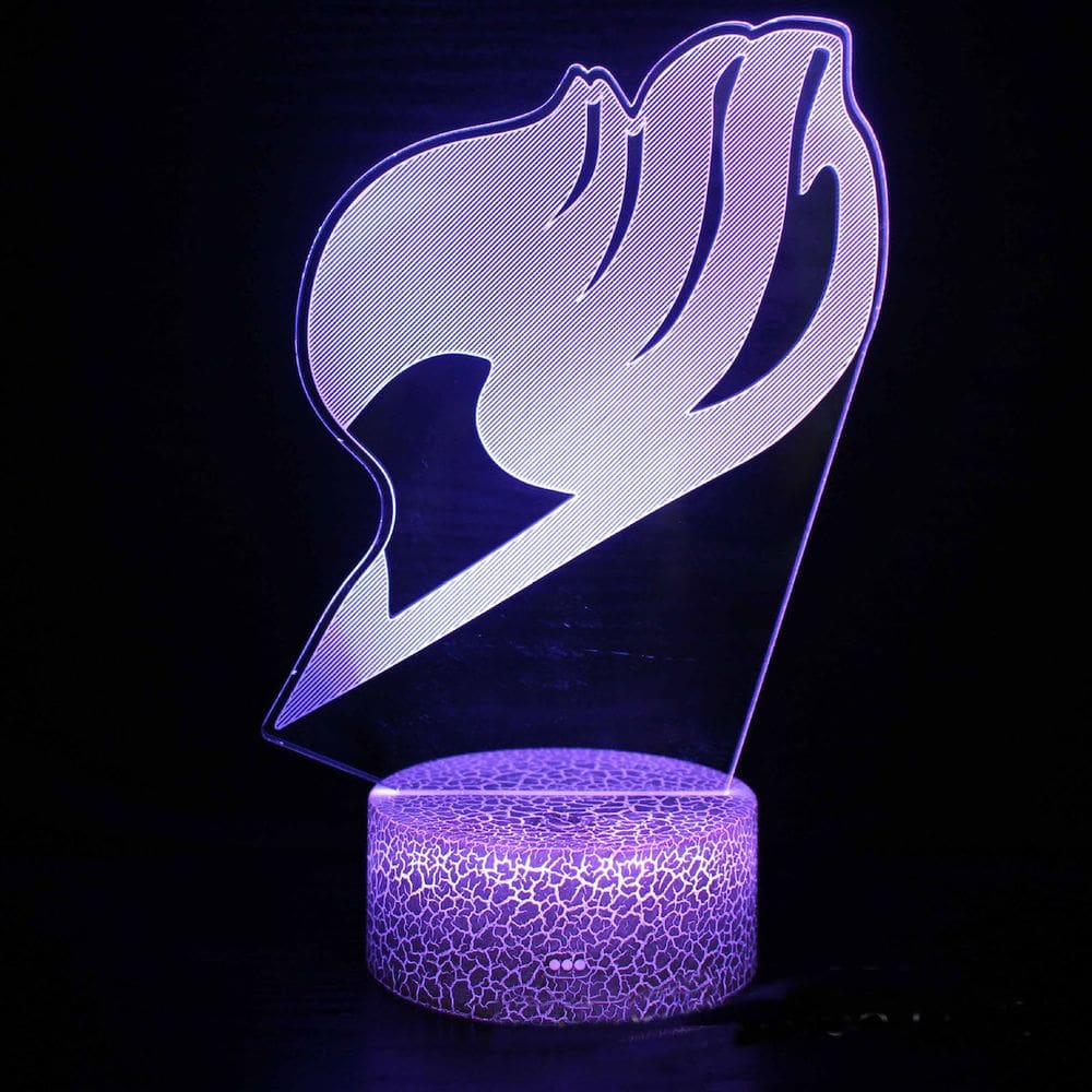 Lâmpada de decoração de anime Night Light Fairy Tails Lâmpada de ilusão 3D