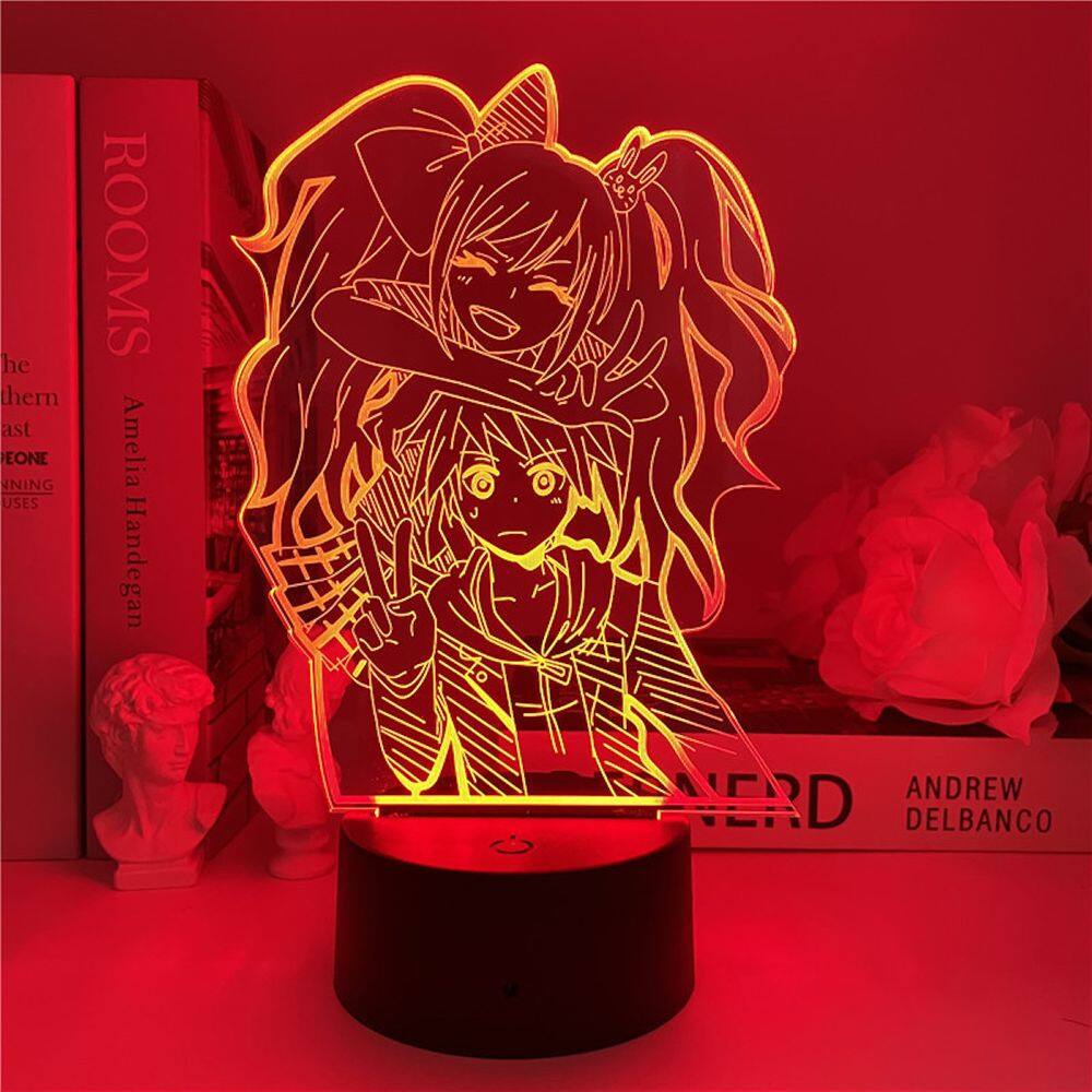 Lâmpada de luz noturna Danganronpas Anime Decor 3D Illusion Lamp