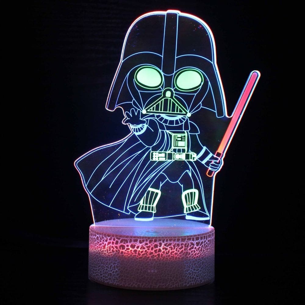 Lâmpada de luz noturna Darth Vader 3D Illusion Anime Decor