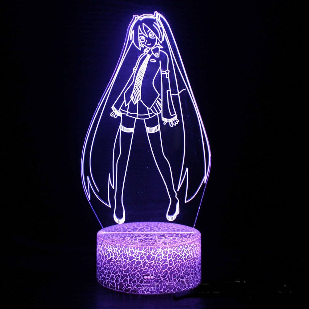 Lâmpada de luz noturna Mikus Anime Decor 3D Illusion com 7 cores