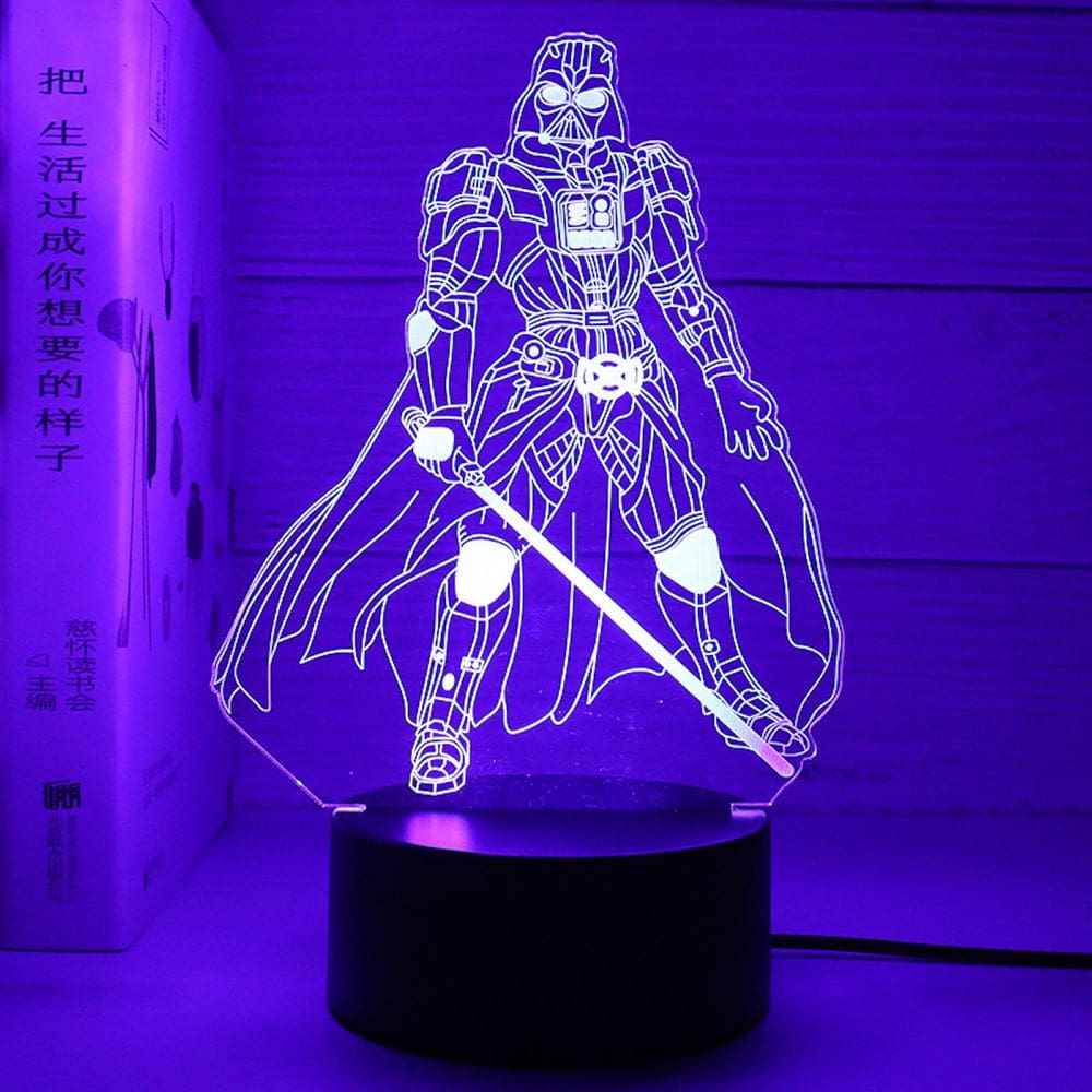 Lâmpada de luz noturna Darth Vader 3D Illusion Anime Decor