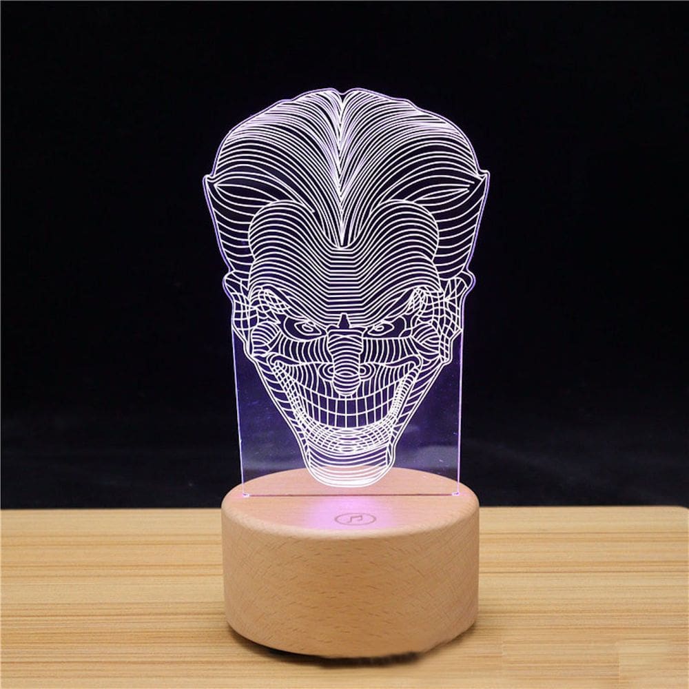Lâmpada de decoração de anime Night Light Clown Jack 3D Illusion