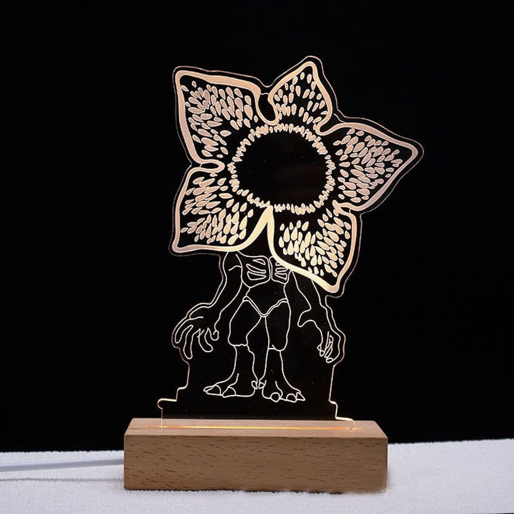 Lâmpada de luz noturna Demogorgons Anime Decor 3D Illusion