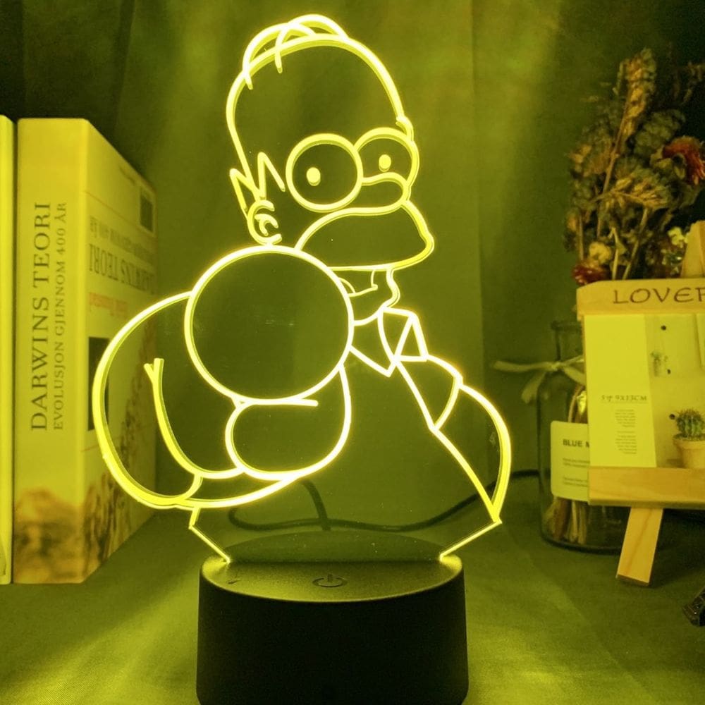 Lâmpada de luz noturna Simpsons Anime 3D Illusion com 7 cores