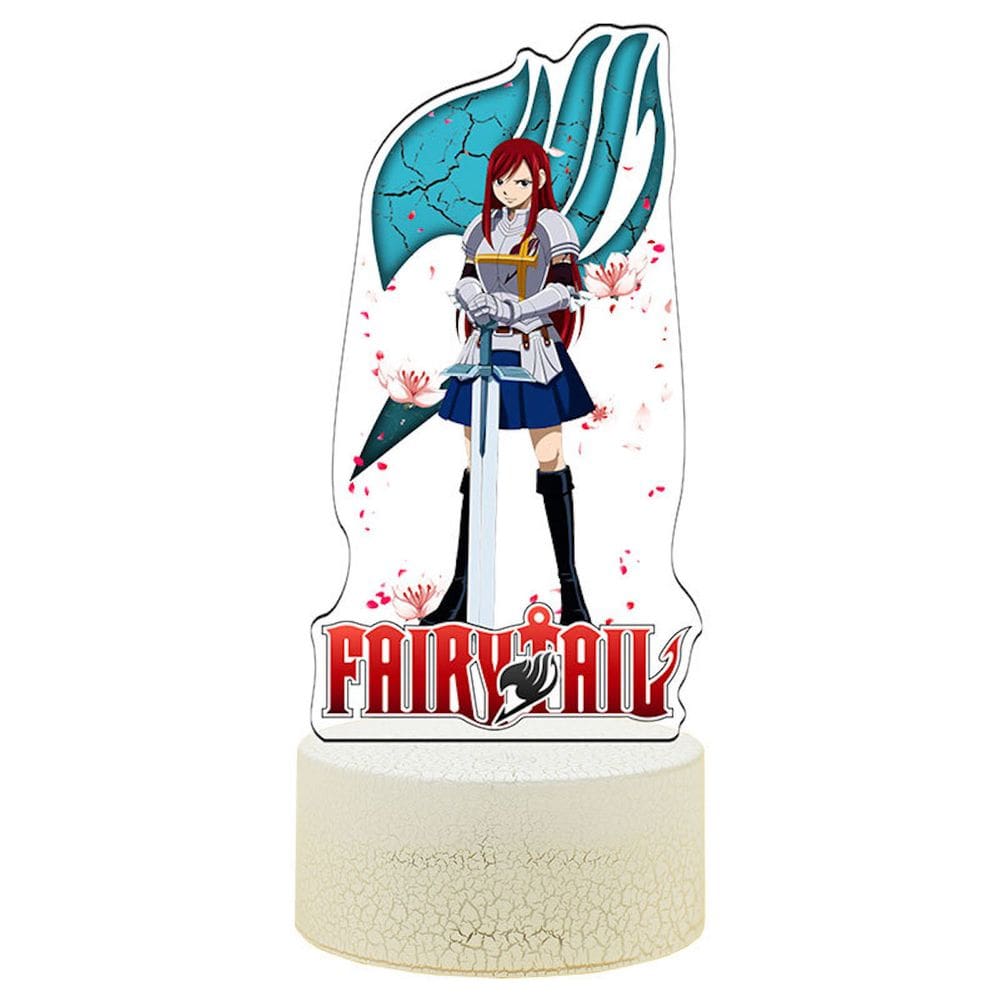 Lâmpada de decoração de anime Night Light Fairy Tail Erza Scarlet 3D