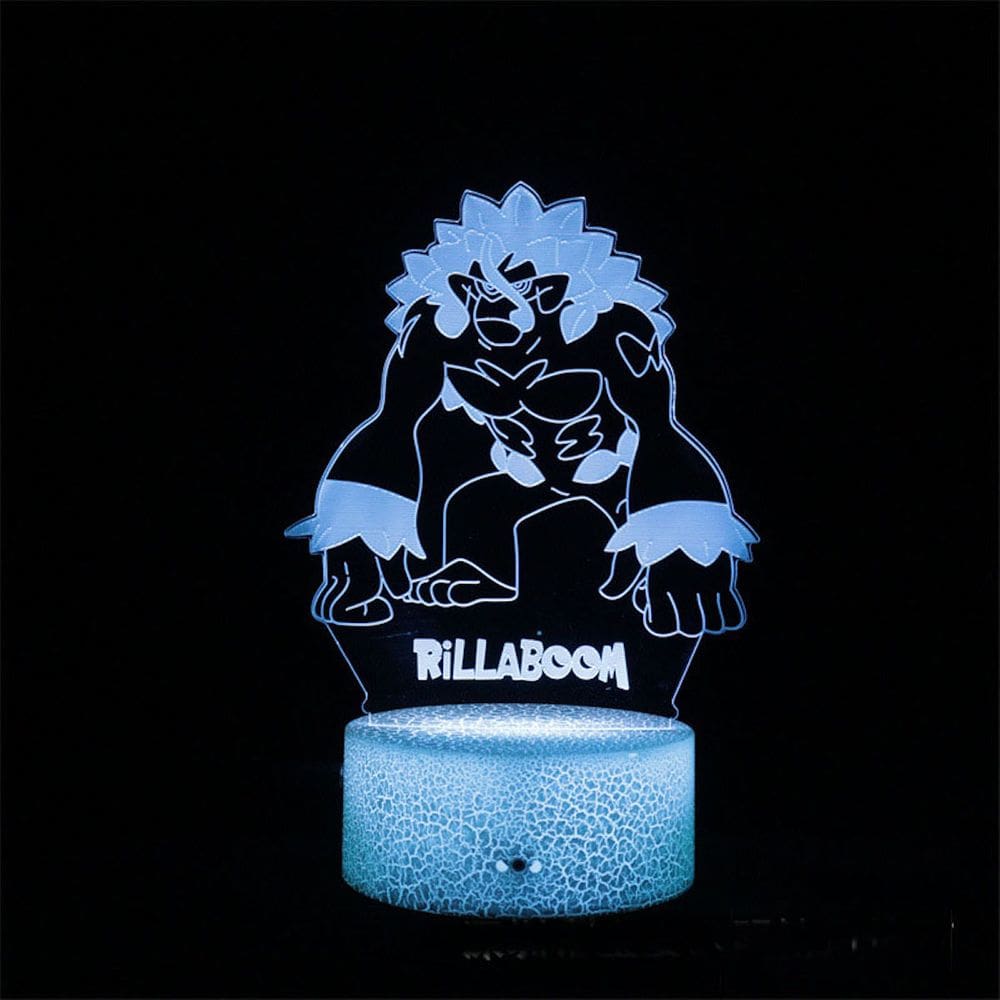 Lâmpada de luz noturna Rillabooms Anime Decor 3D Illusion com base