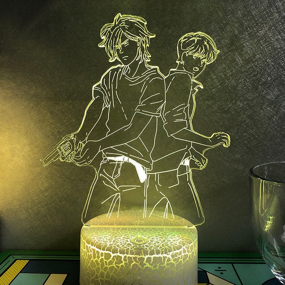 Lâmpada de luz noturna Bananas Fishs Anime Decor 3D Illusion