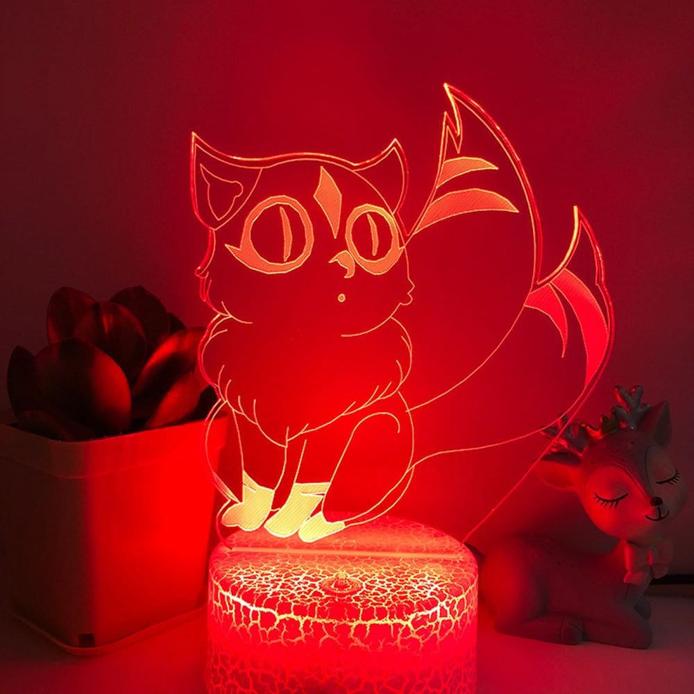 Lâmpada de decoração de anime Night Light Cute Kiraras Lâmpada de ilusão 3D