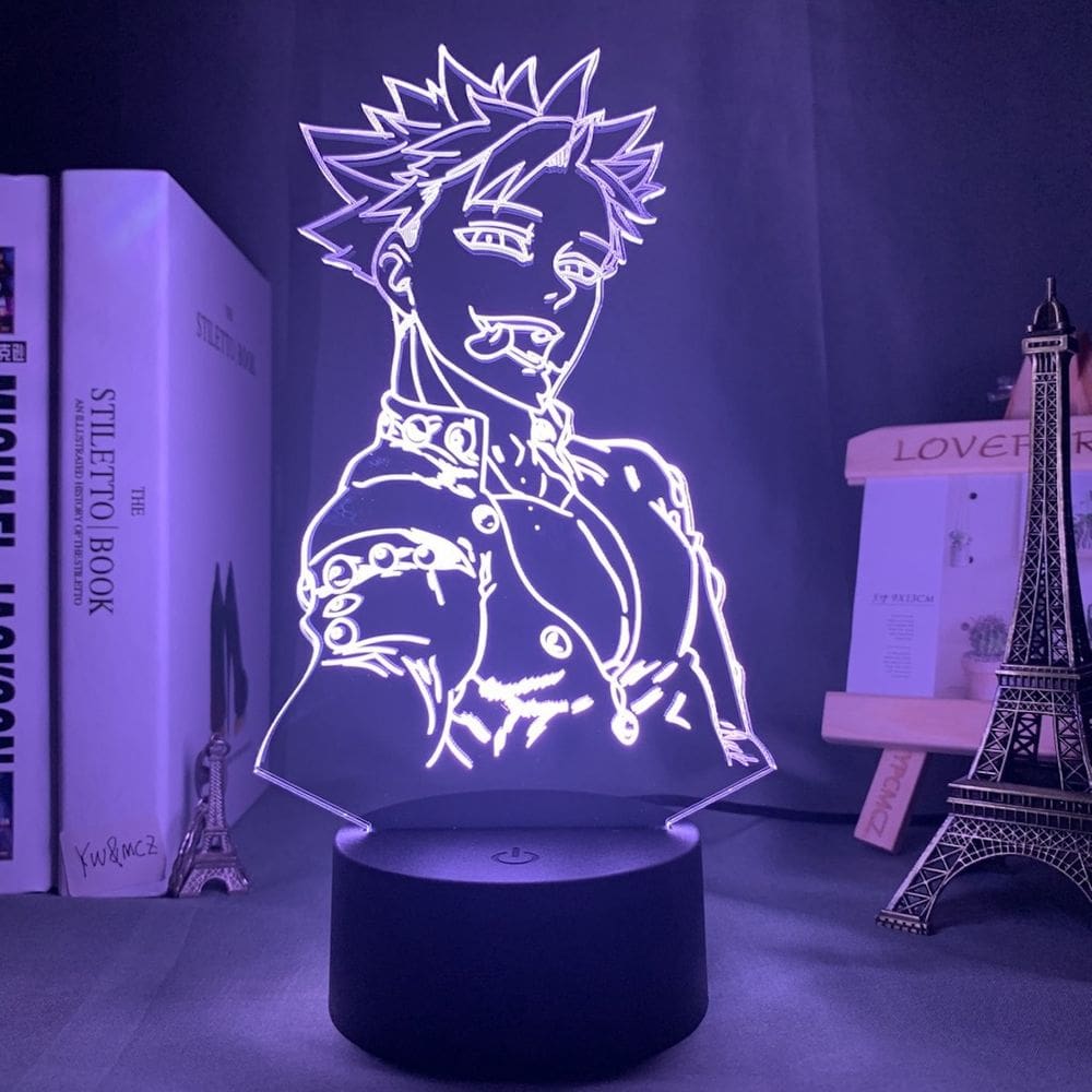 Lâmpada de luz noturna 3D Illusion Seven Deadly Sins Anime Decor