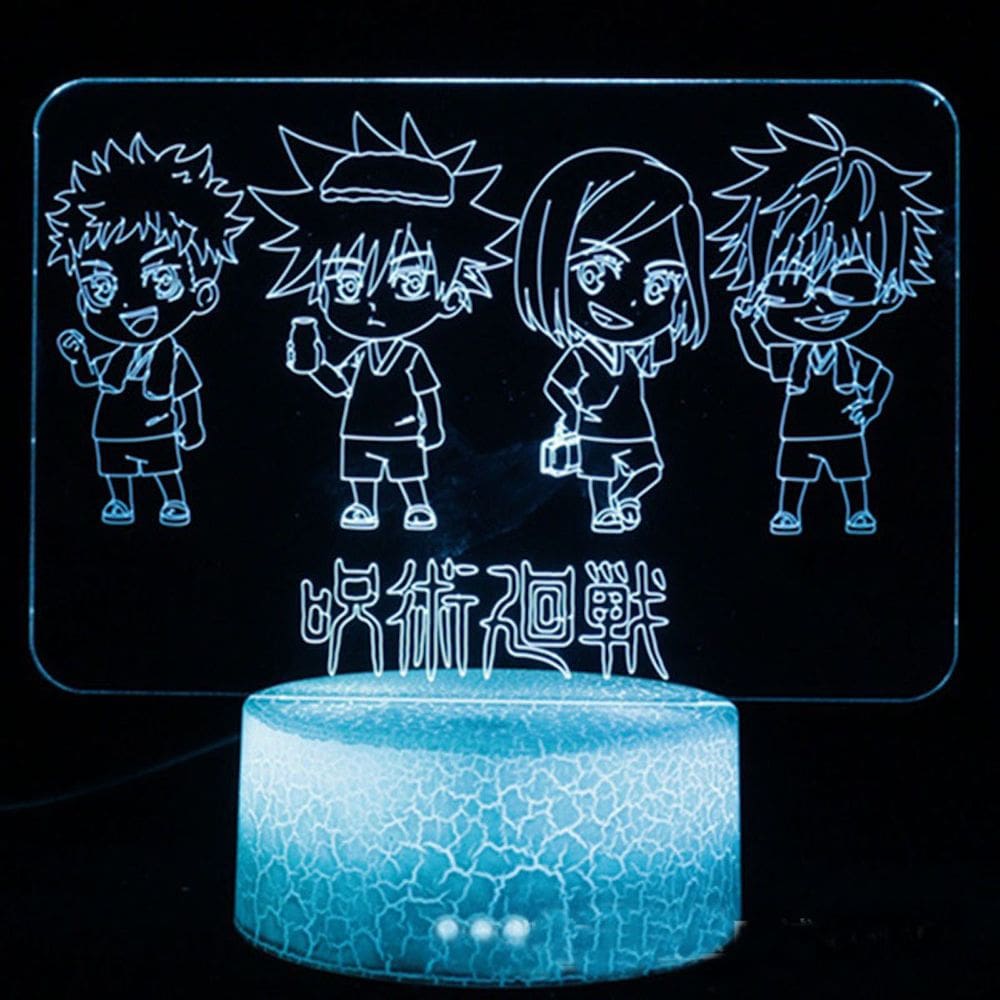 Lâmpada de decoração de anime Night Light Jujutsus Kaisenss 3D Illusion