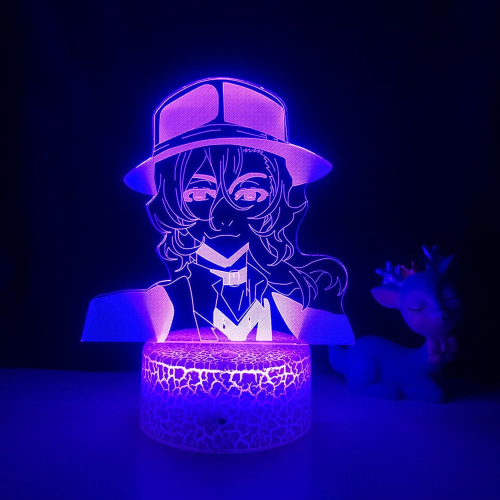 Lâmpada de luz noturna Bungos Stray Dogs Anime 3D Illusion