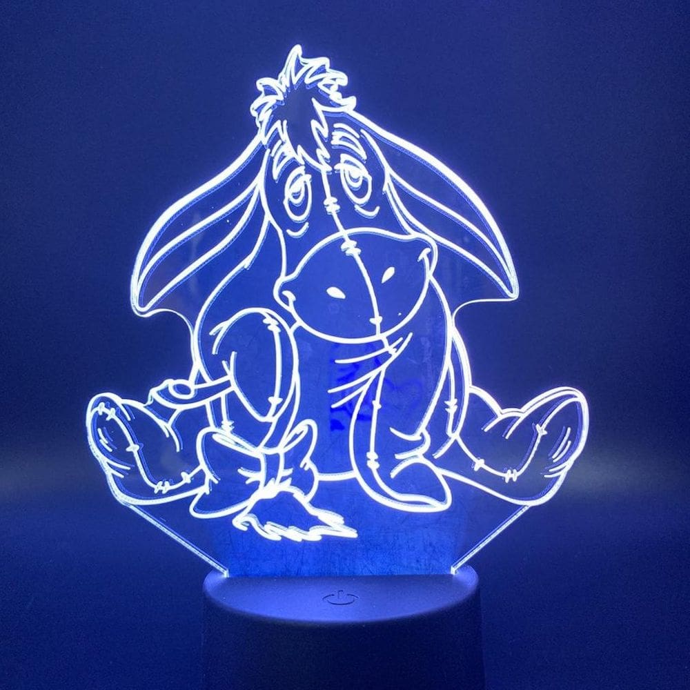 Luz noturna Little Donkey Eeyores 3D LED para quarto de crianças