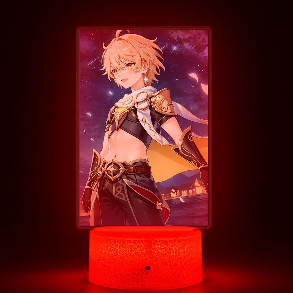 Lâmpada de luz noturna Genshins Impacts Xiaos Aether Anime Decor