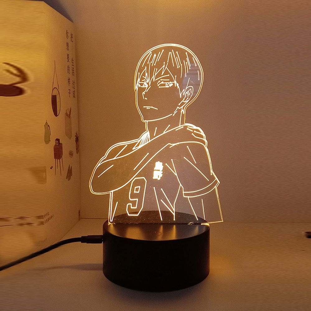 Lâmpada de decoração de anime Night Light Haikyuus Tobio Kageyama 3D Illu