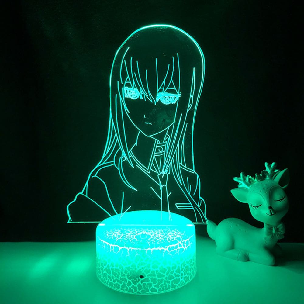 Lâmpada de luz noturna Makise Kurisu Steins Gates Anime Decor 3D