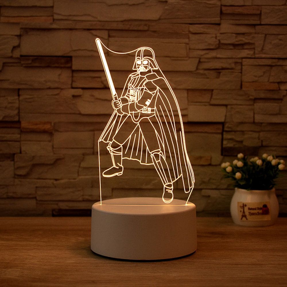 Lâmpada de luz noturna Darth Vader 3D Illusion Anime Decor
