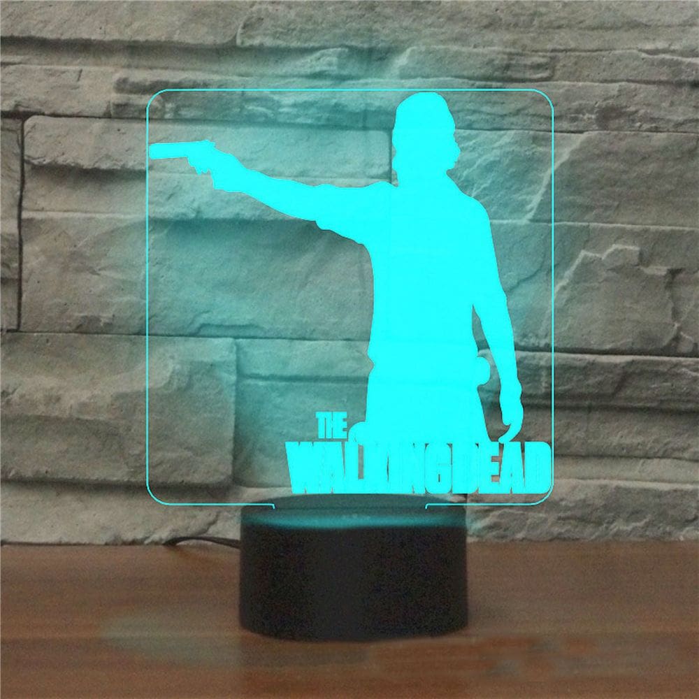 Lâmpada de ilusão 3D Night Light Walking Dead: decoração de anime