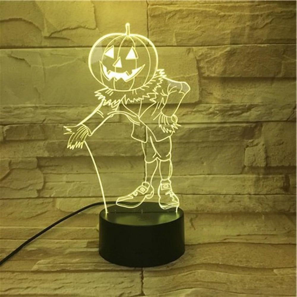 Candeeiro de mesa LED Night Light Halloween Pumpkin 3D