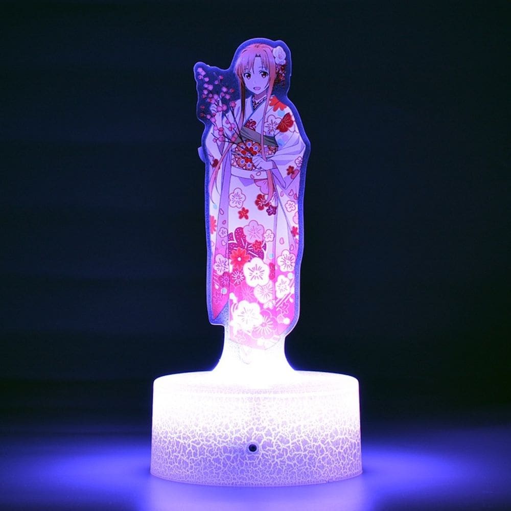 Decoração de anime Night Light 3D Illus Sword Art Online Yuuki Asuna