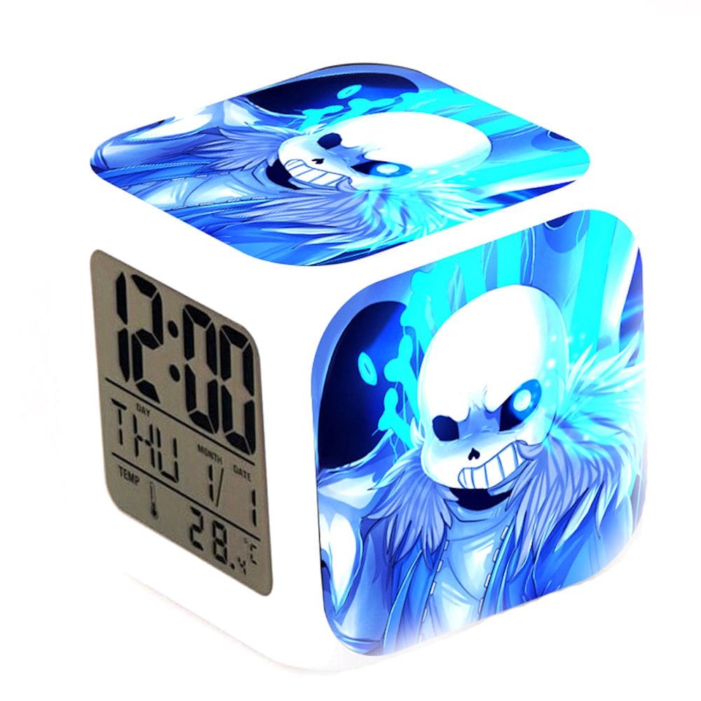 Despertador Undertale Sans 7 cores LED com termômetro