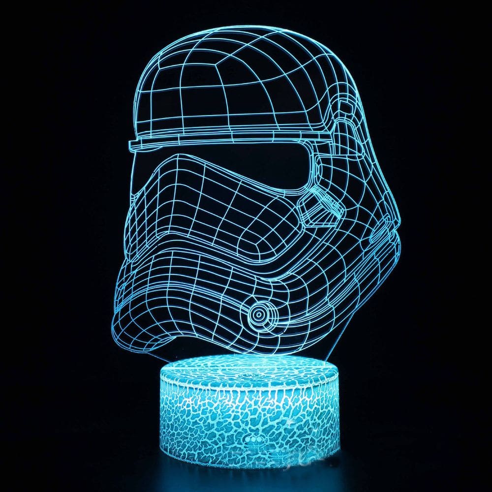Lâmpada de ilusão LED 3D com luz noturna Stormtroopers Anime