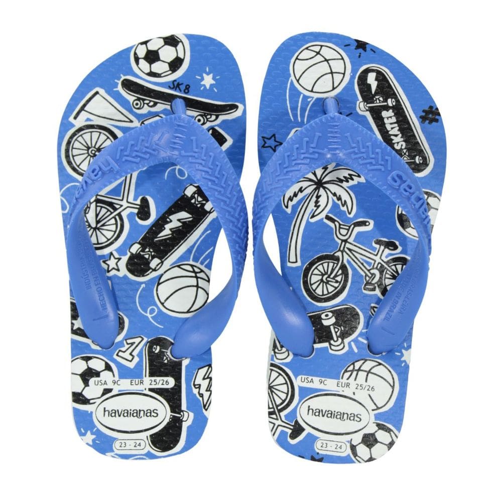 Chinelo Infantil Havaianas Kids Athletic Branco/Azul