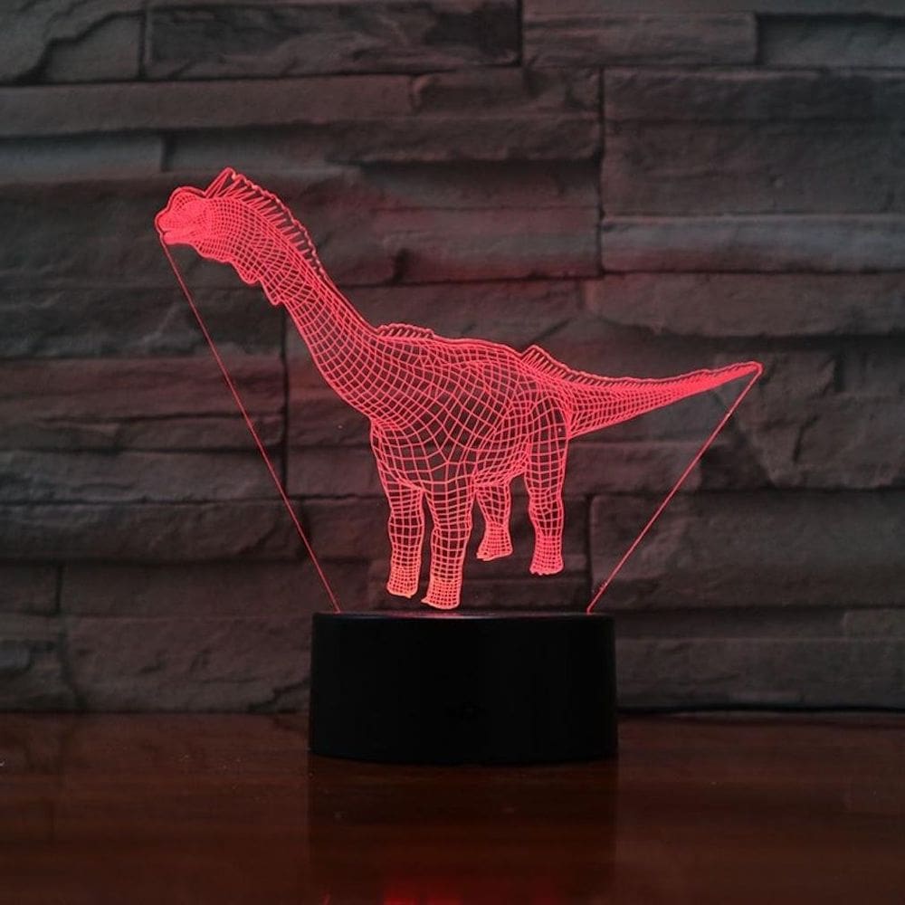 Lâmpada de ilusão LED 3D com luz noturna Dinosaur Tanystropheus