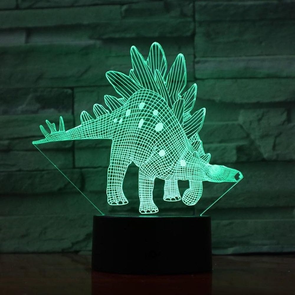 Lâmpada de ilusão LED de dinossauro 3D Night Light com mudança de cor