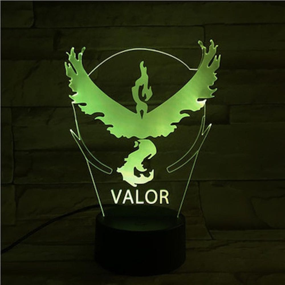 Lâmpada de ilusão LED 3D Night Light Valors Team with Colors