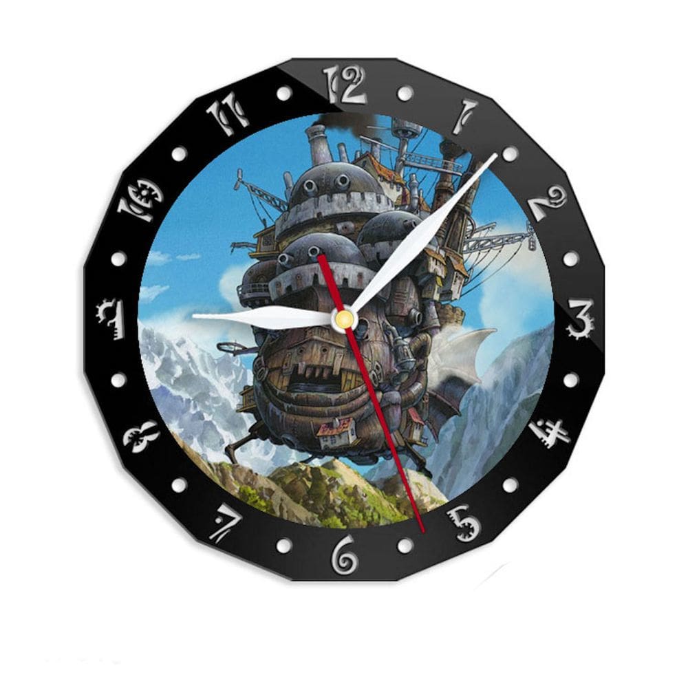Relógio de parede Howl`s Moving Castle Silent Non-Ticking 15cm