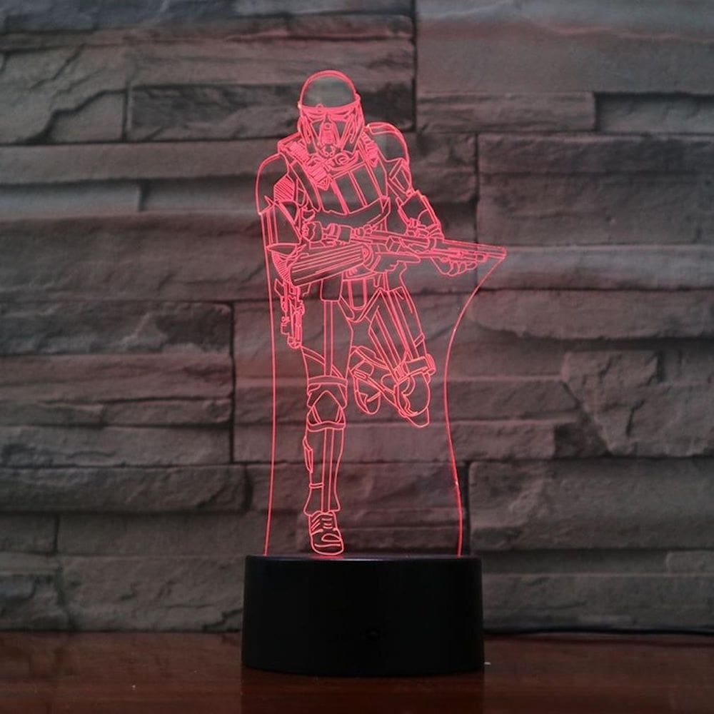 Lâmpada de ilusão LED 3D Night Light Stormtroopers