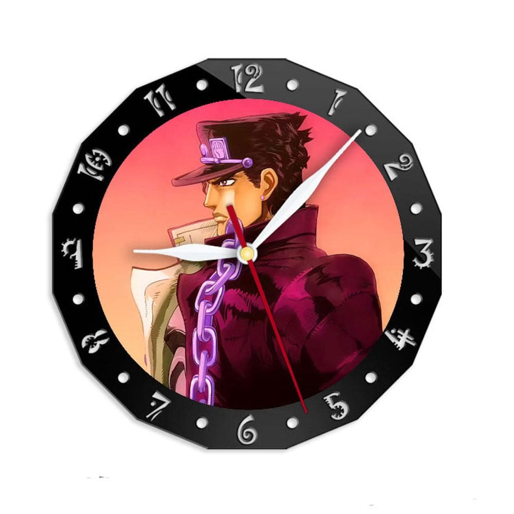 Relógio de parede JoJo`s Bizarre Adventures Kujo Jotaro Anime 30cm