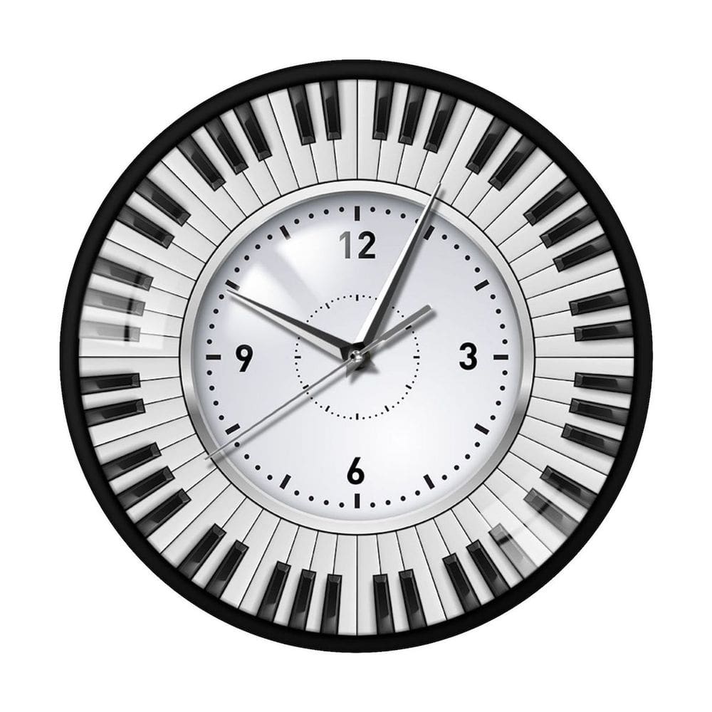 Relógio de parede Music Piano Art Silent Non-Ticking 30 cm