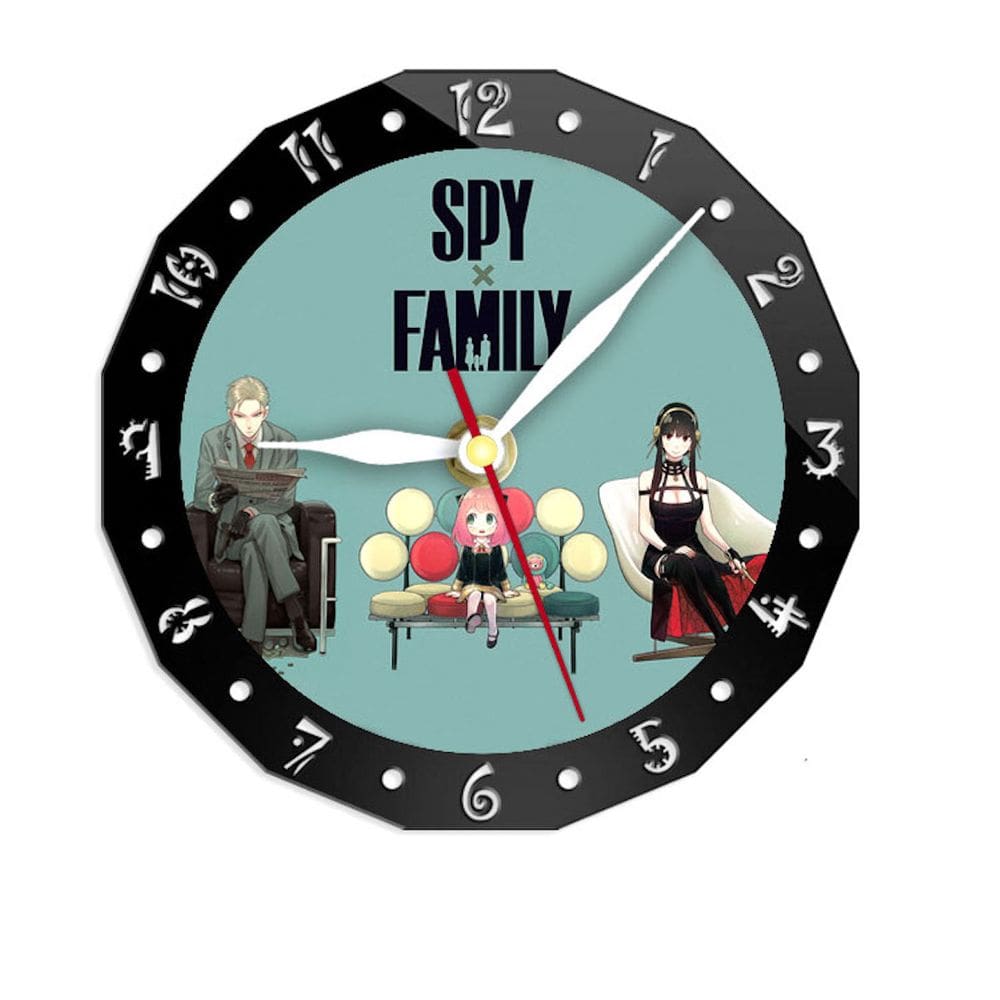 Relógio de parede Spys Family Anime Silent Non Ticking 30cm