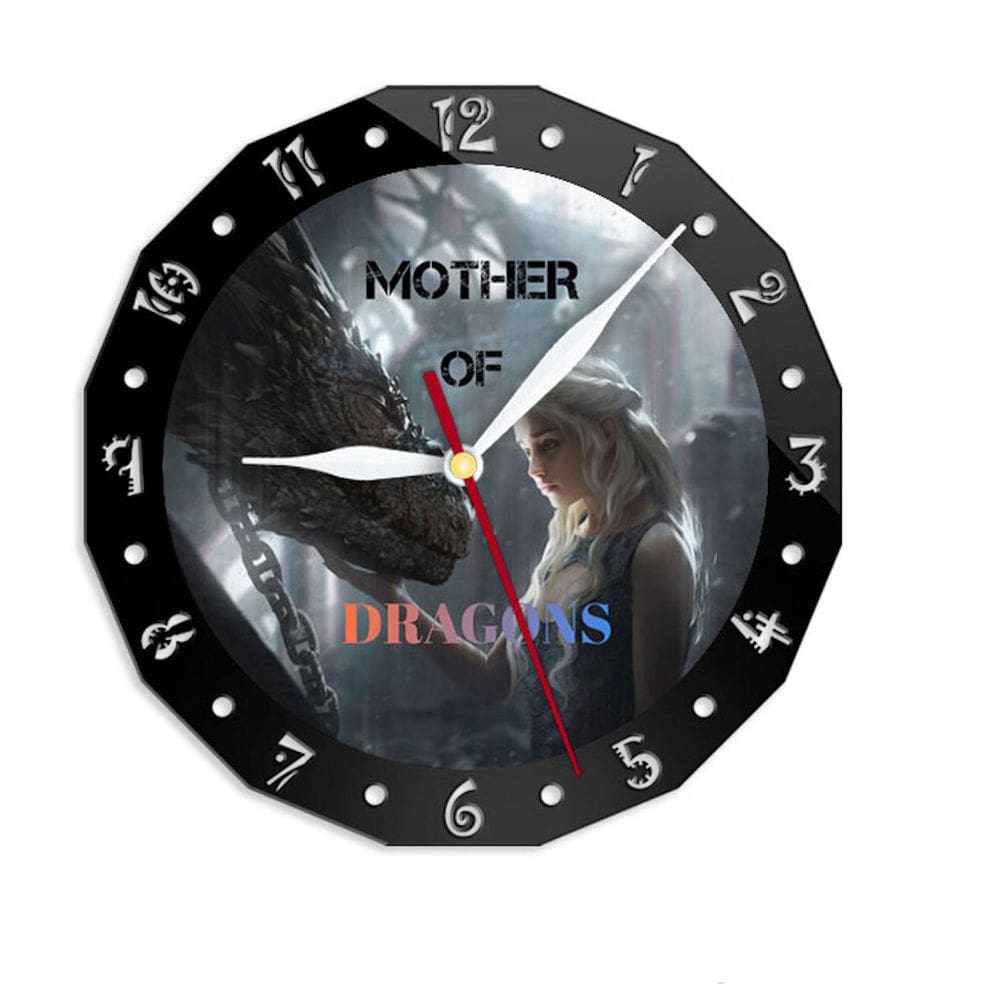 Relógio de parede Anime Mother of Dragon Daenerys 30cm acrílico