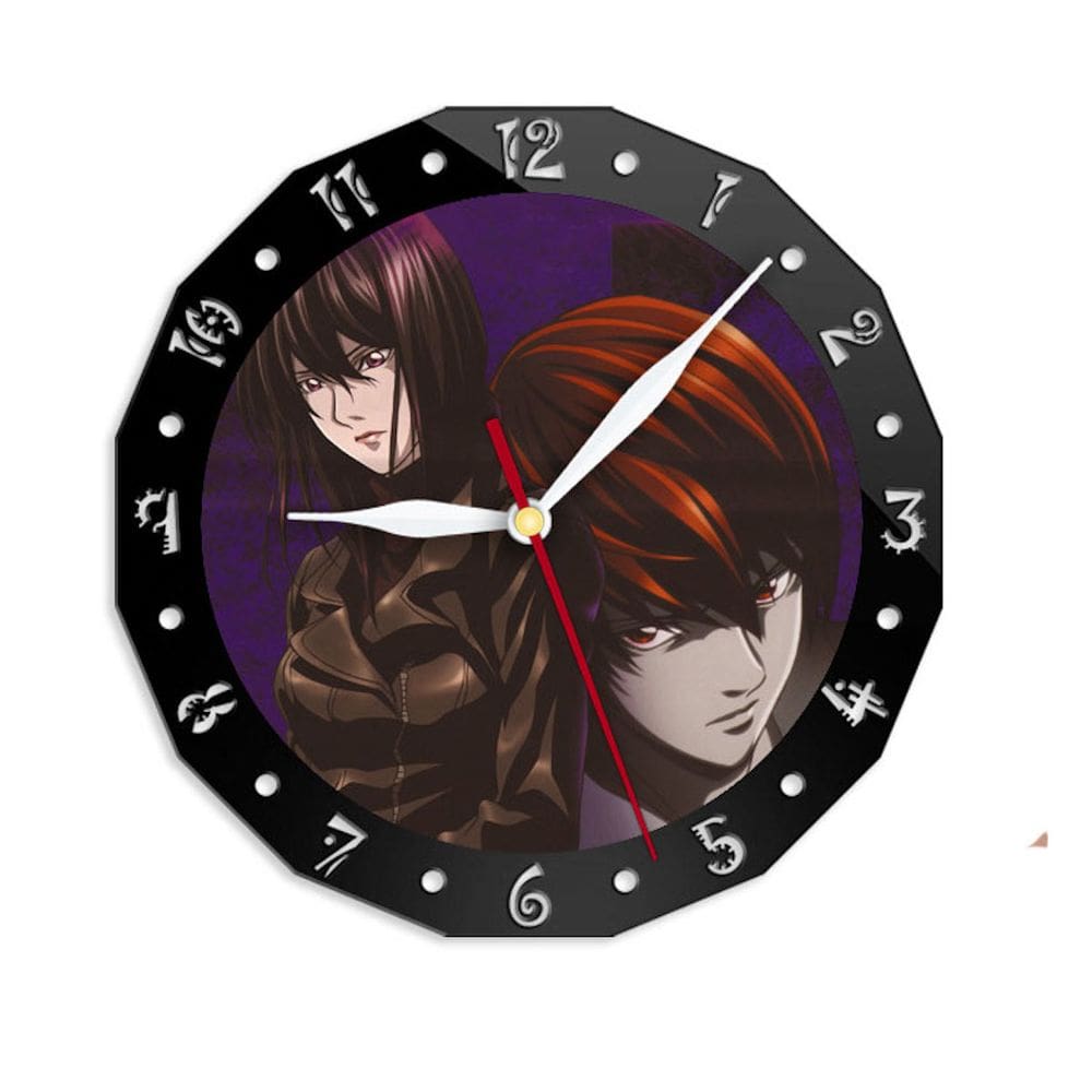 Relógio de parede Deaths Notes Yagami Light Anime 30 cm acrílico