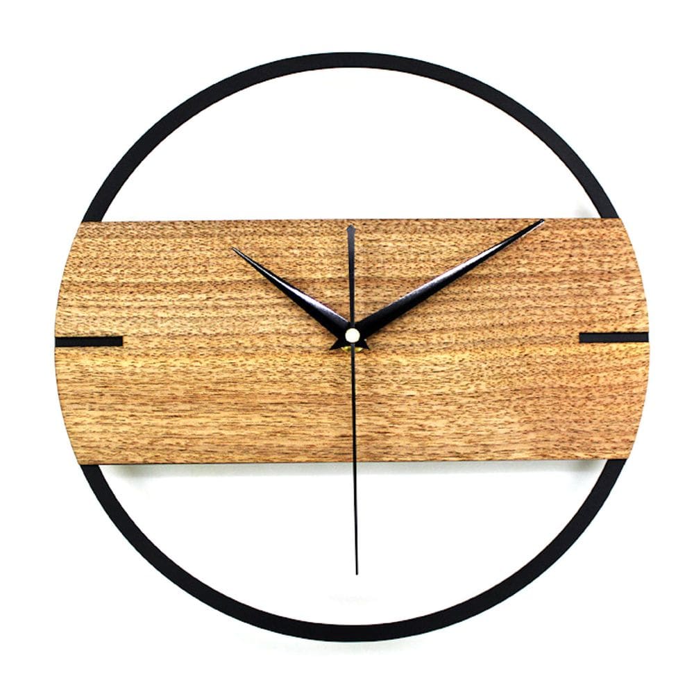 Relógio de parede Simple Art Anime Wood 30 cm Silent Non-Ticking