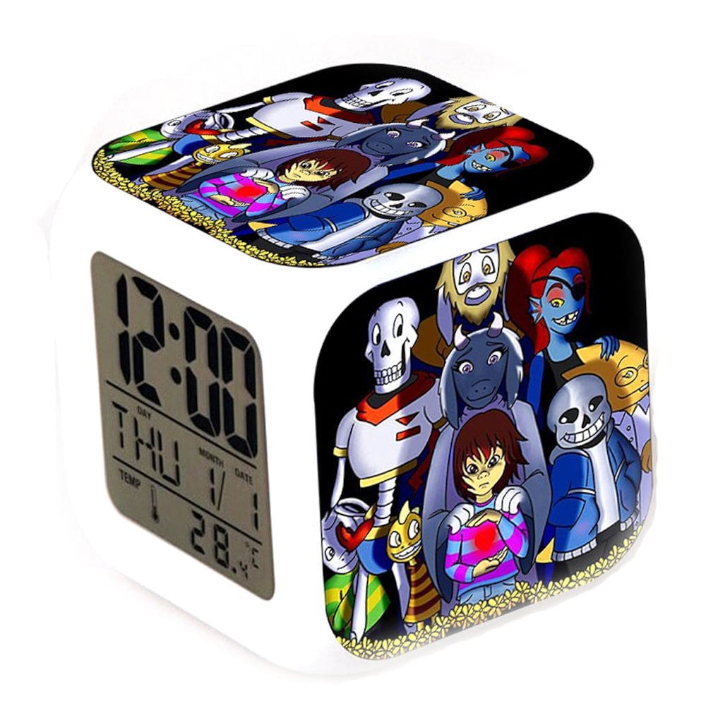 Despertador Undertale Sans 7 cores LED com termômetro