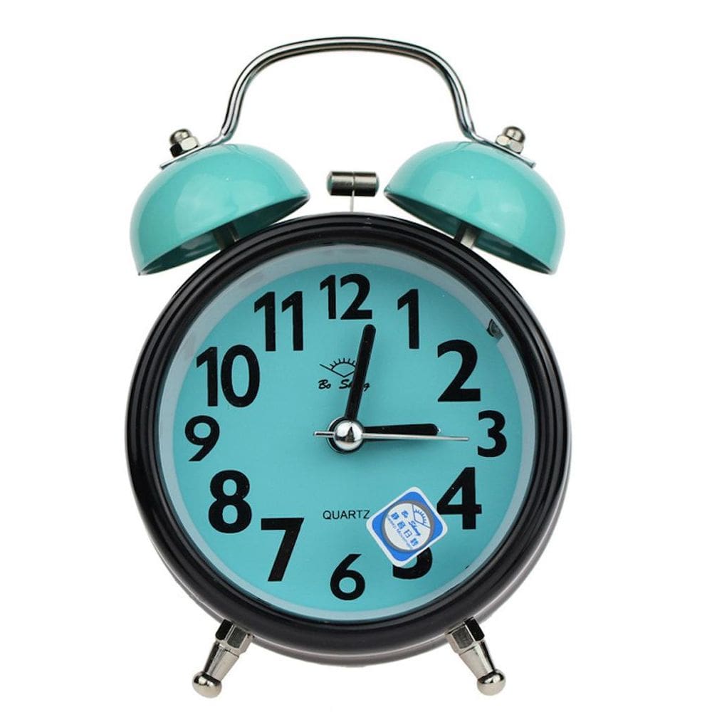 Despertador Dual Bell de 3 polegadas com luz noturna de metal e plástico